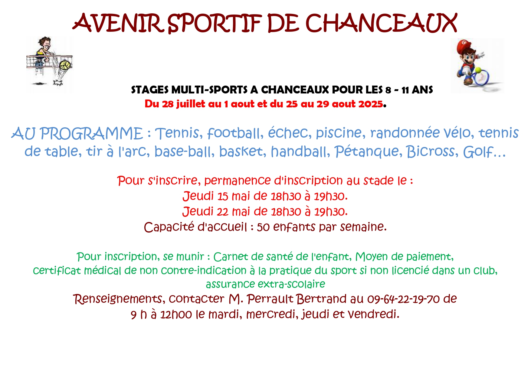 affiche stage multi sport 2025
