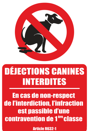 panneau dejections canines interdite